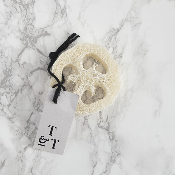 Tvålfat av loofahgurka
