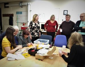 Making craft object on a Tuesday open evening at the Makerspace