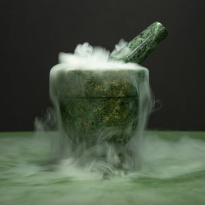 Pestle and dry ice