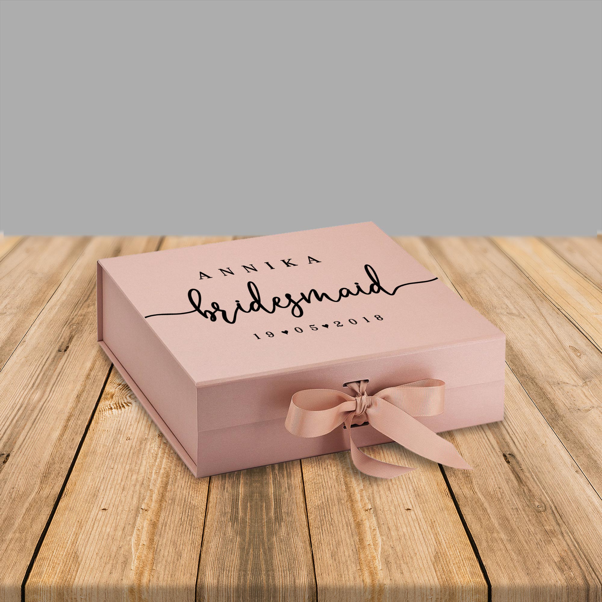 Geschenkbox für Brautjungfern und Trauzeugin, personalisiert