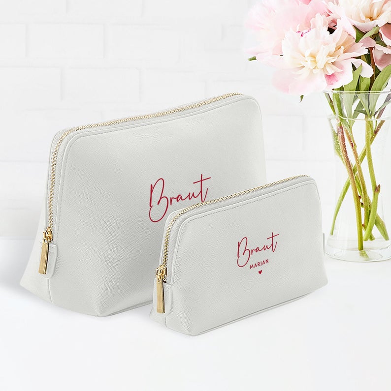 SEAMOON Personalisierte Make-up-Tasche Mit Spiegel – Geschenk Für Frauen, Mutter, Freundin