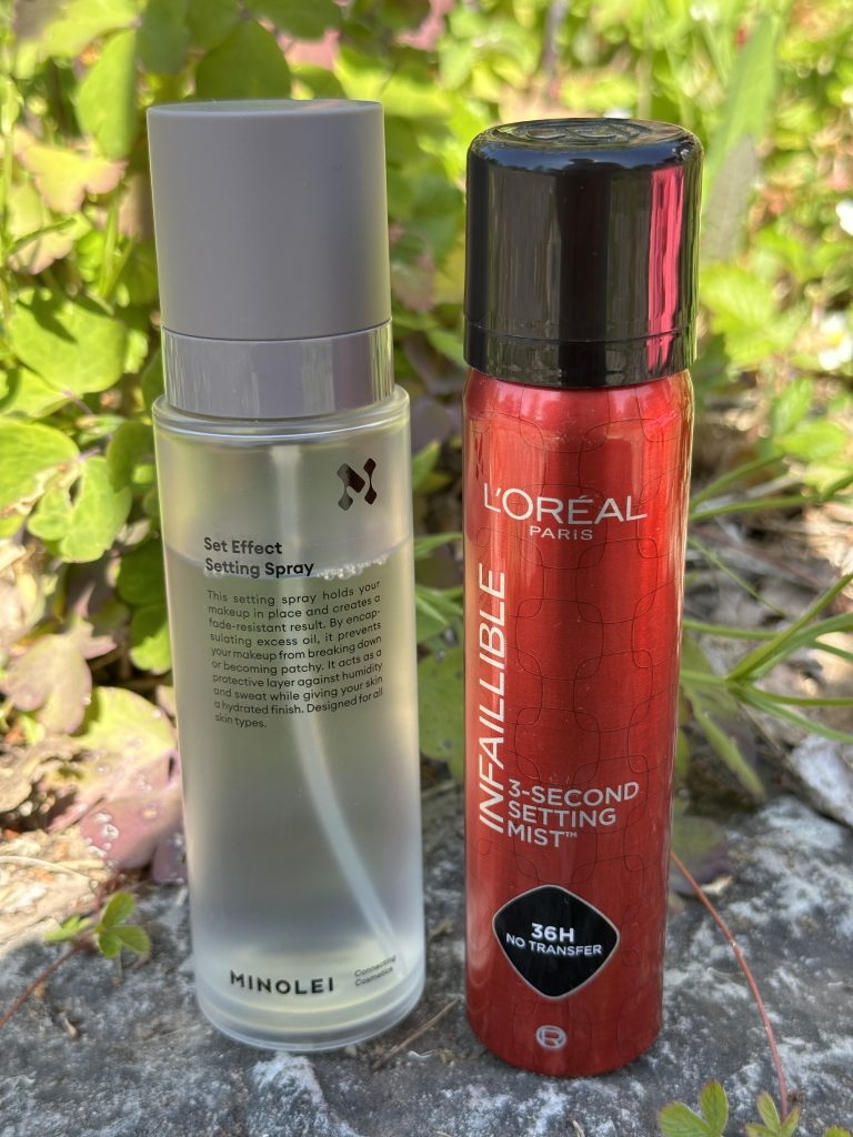 Minolei Set Effect Setting Spray och L`Oreal Paris Infaillible 3-Second Setting Mist