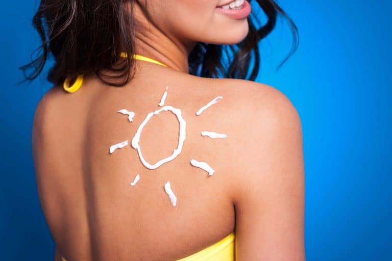 Woman sun lotion