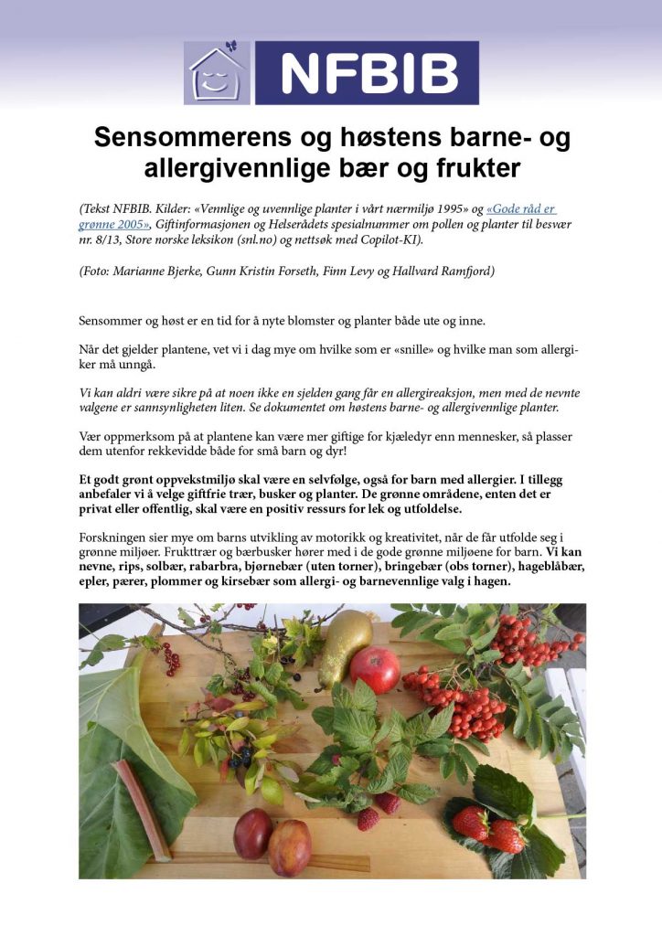 Høstens Allergivennlige Bær Og Frukter 1