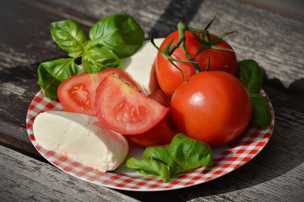 tomatoes, caprese, mozzarella