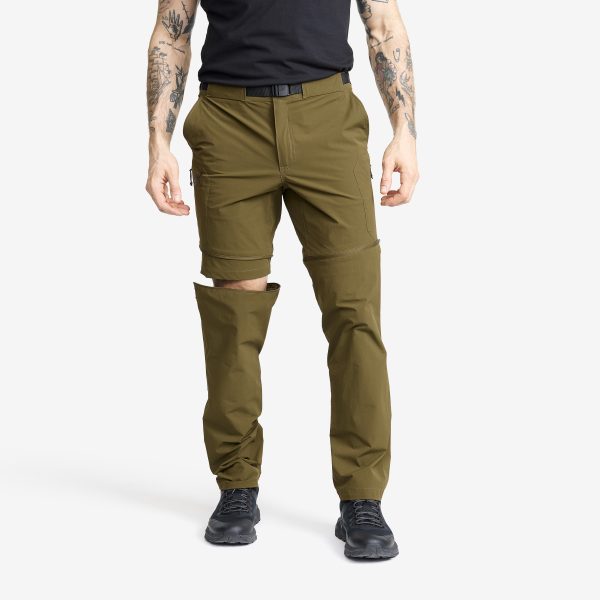 Elevate Hiking Zip-off Pants Herre Dark Olive, Størrelse:XL - Zip-off-bukser