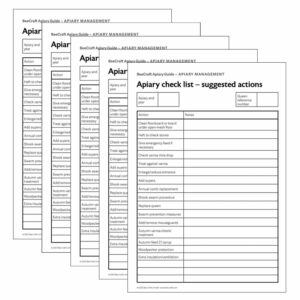 5x Apiary Record Cards