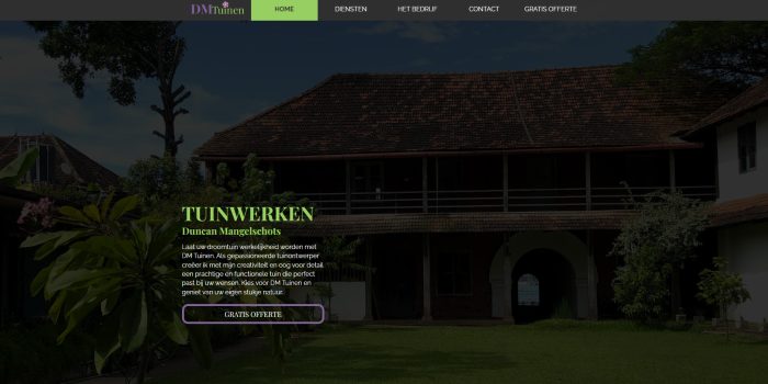 Website van DMTuinen - Tuinontwerp en -onderhoud