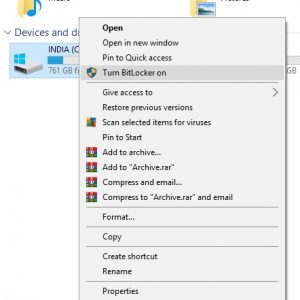 how to turn on Bitlocker 