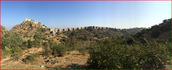 Panoramic view of Kumbhalgarh Fort about 2 km from Fort