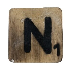 Houten Scrabble Letter N - Naturel