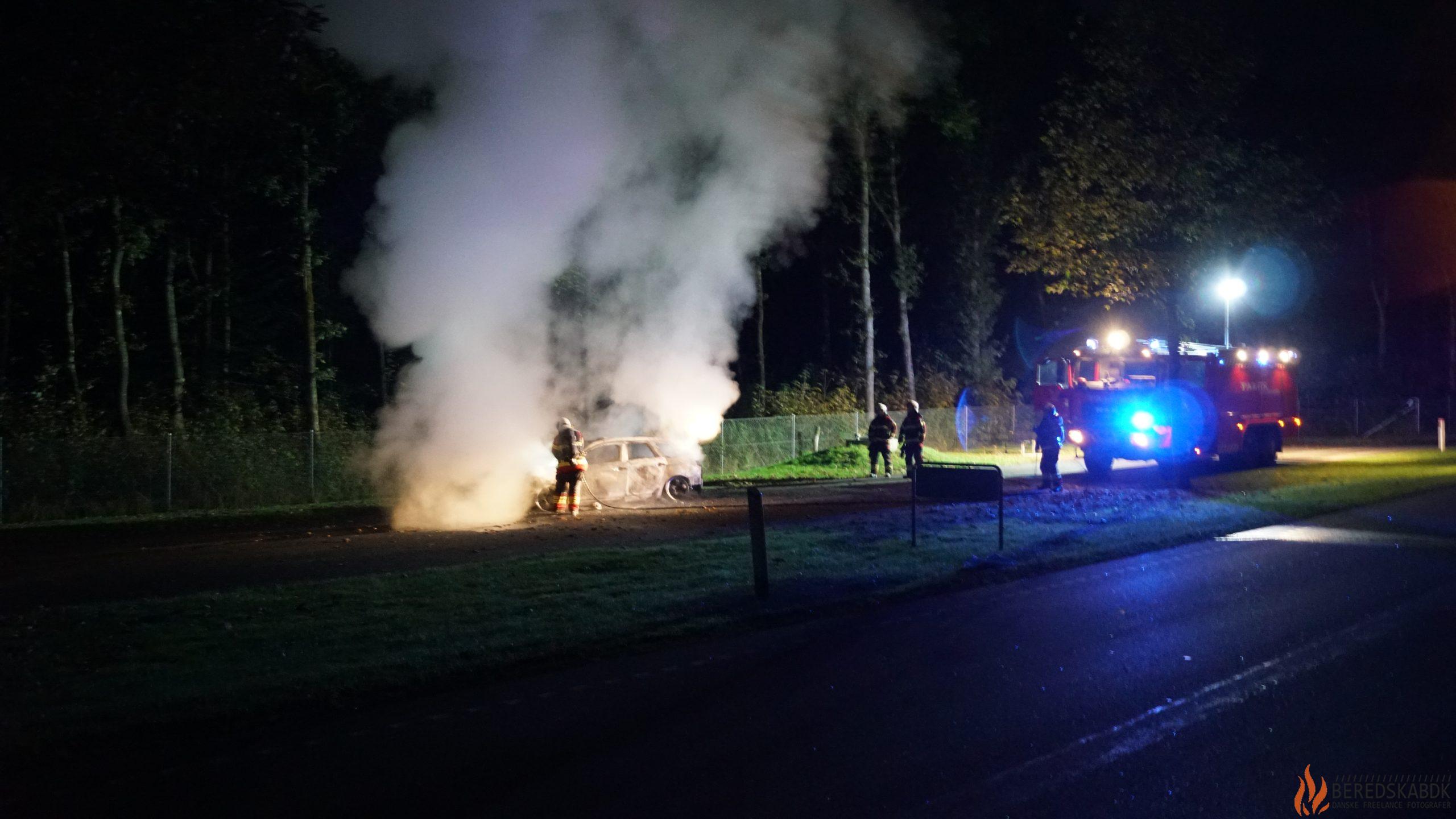 12/10-22 Brand i bil på rasteplads i Mattrup skov, Klovborg