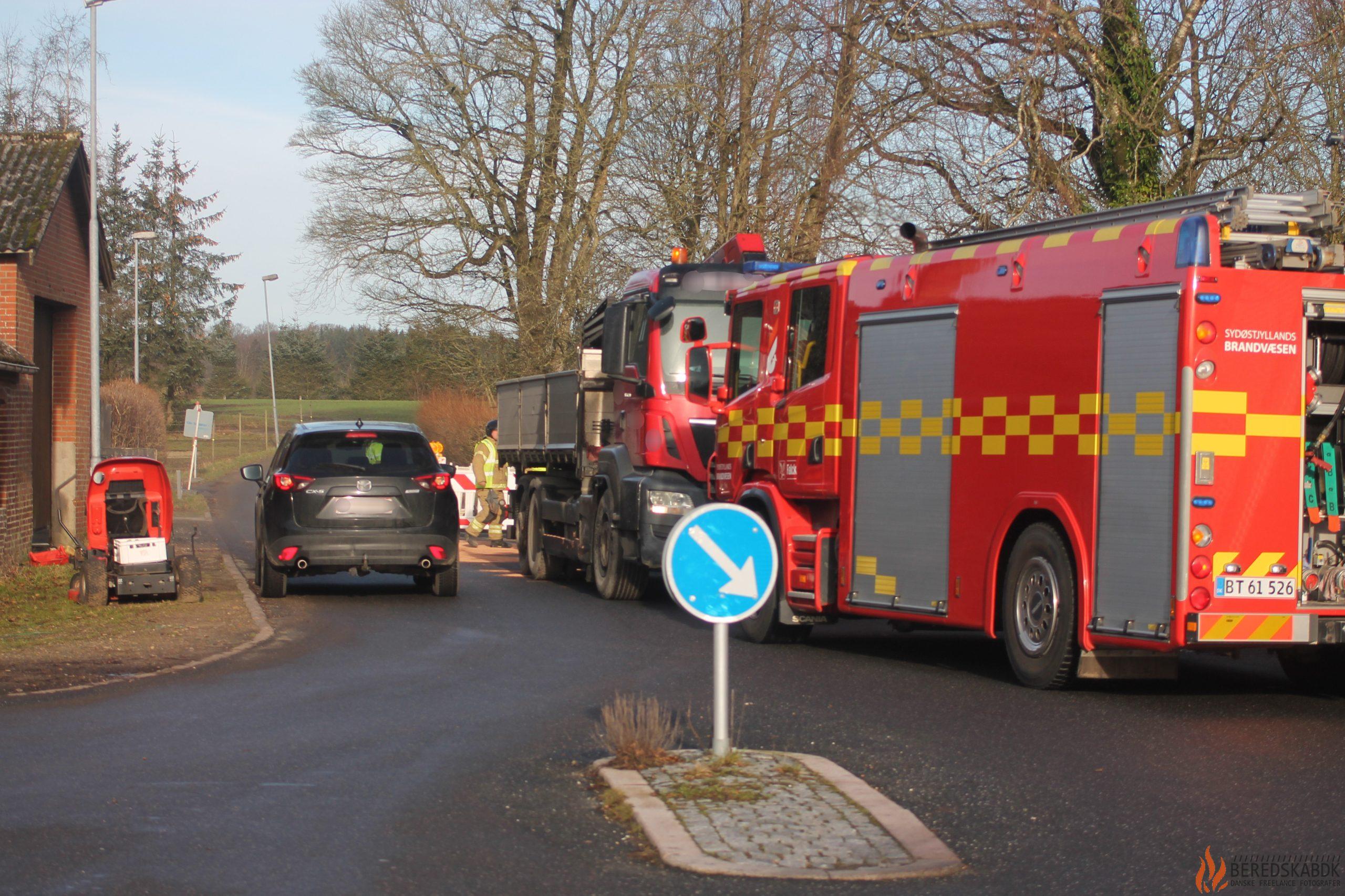 27/01-23 Brandvæsnet blev tilkaldt til Smedebakken i Tønning