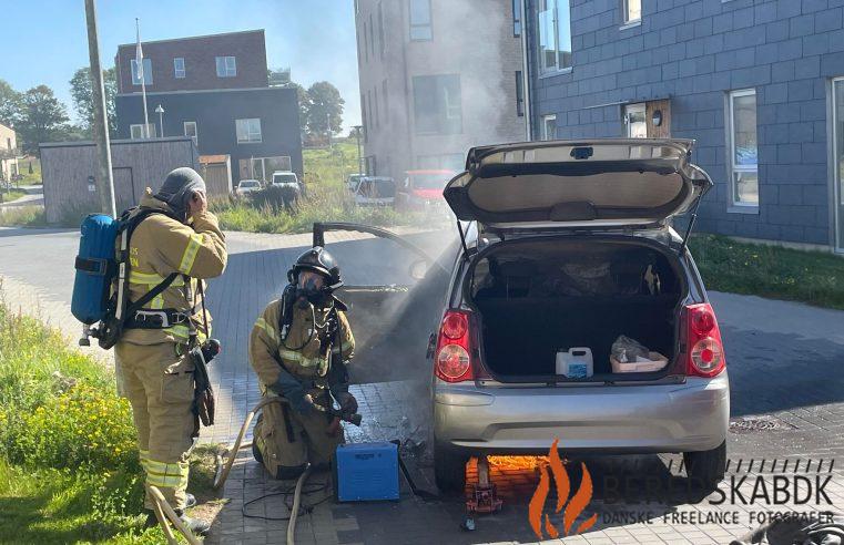 05/09-23 Brand i Bil på Brahesbakke i Horsens: Brandvæsen Rykker Ud