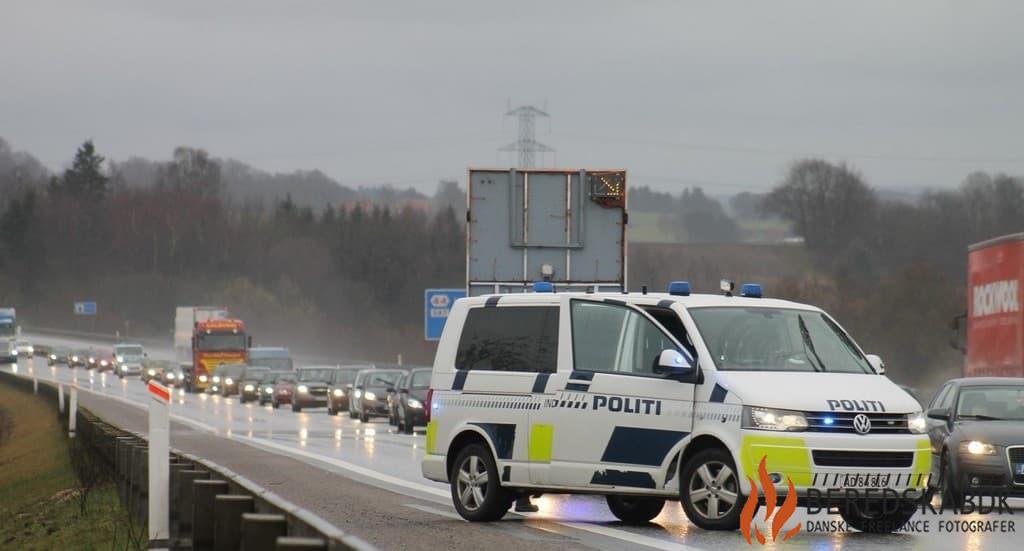 25/11-23 Trafikulykker på Esbjergmotorvejen: Én Lettere Tilskadekommen