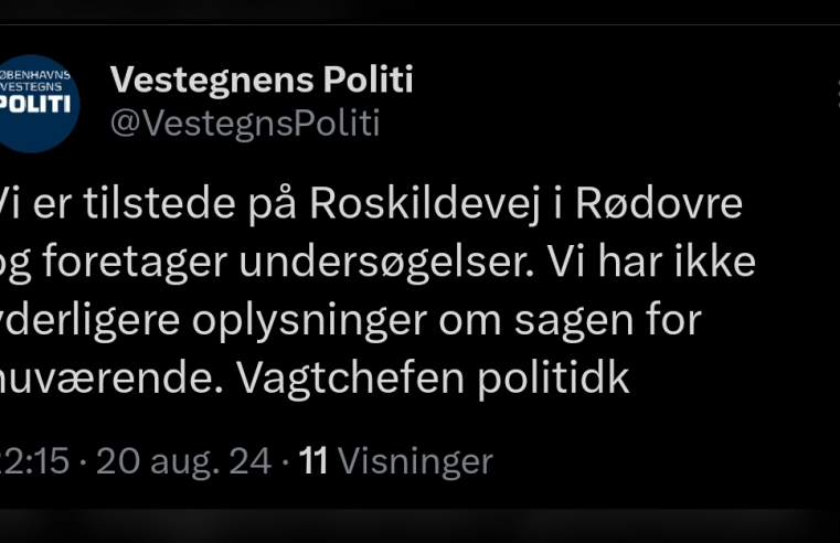 20/08-24 Rødovre: Politi til stede på Roskildevej