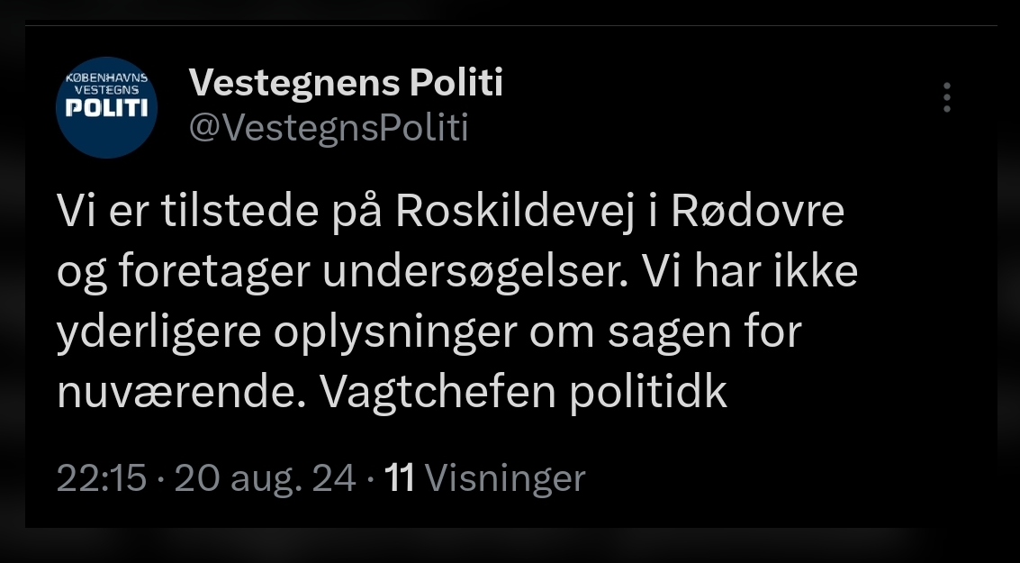 20/08-24 Rødovre: Politi til stede på Roskildevej