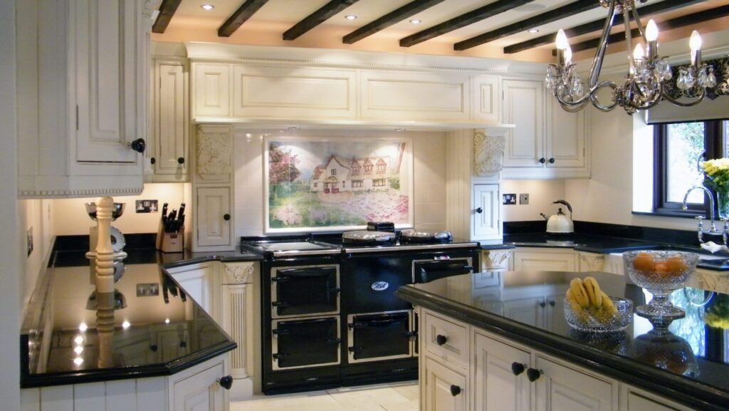 A luxury Victorian painted country kitchen
