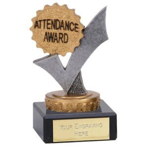 Flexx Attendance Award On Black Marble Base 9.5cm (3 3/4")