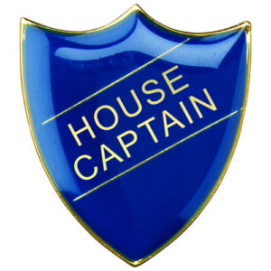 SCHOOL SHIELD BADGE (HOUSE CAPTAIN) BLUE -     1.25in