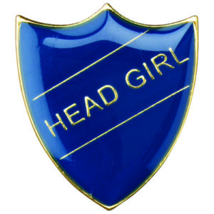 SCHOOL SHIELD BADGE (HEAD GIRL) GREEN - 1.25in