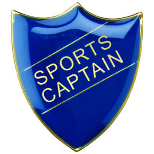 SCHOOL SHIELD BADGE (SPORTS CAPTAIN) GREEN - 1.25in