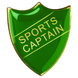 SCHOOL SHIELD BADGE (SPORTS CAPTAIN) RED -     1.25in