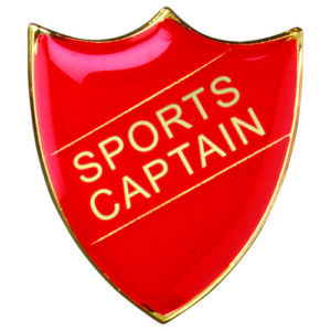 SCHOOL SHIELD BADGE (SPORTS CAPTAIN) YELLOW - 1.25in