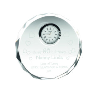 CLEAR GLASS RECTANGLE CLOCK (22mm THICK) -     4.75in