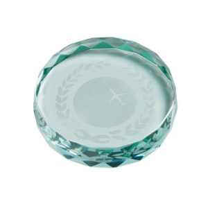 Saturn Jade Glass Paperweight 70mm