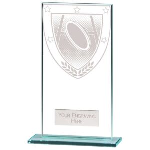 Millennium Rugby Jade Glass Award 160mm