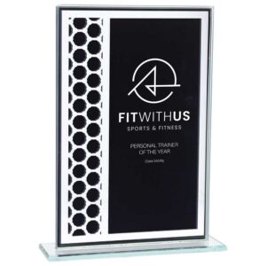 Titanium Mirrored Glass Award Black 180mm