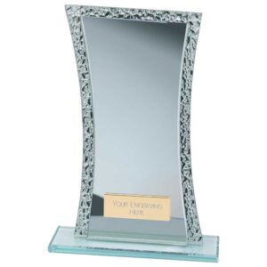 Eternal Glass Award Blue & Cracked Silver 205mm