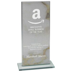 Quarry Marble Jade Glass Rectangle White 160mm