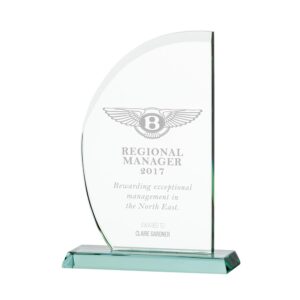 Jade Impulse Wave Glass Award 180mm
