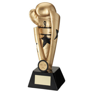 GOLD/BLACK BOXING STAR COLUMN WITH PLATE (1in CENTRE) - 7.25in