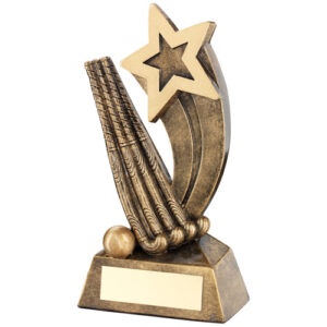 BRZ/GOLD MAN OF THE MATCH MINI STAR WITH HOCKEY INSERT AND PLATE - 3.75in