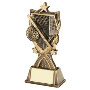 BRZ/GOLD HOCKEY '3 STAR WREATH' SERIES WITH PLATE - 6.5in