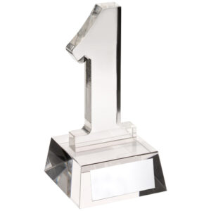 CLEAR GLASS 'THUMBS UP' WITH PLATE - 5.5in