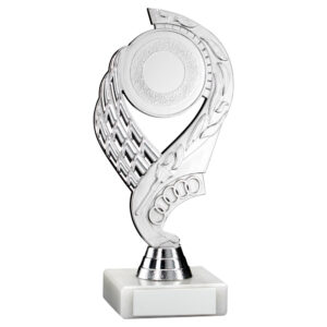 SILVER  'OLYMPIC' HOLDER ASSEMBLED ON MARBLE    (2in CENTRE) - 7in