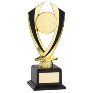 GOLD/BLACK  'DIAMOND' HOLDER ON BASE (2in CENTRE) - 7.75in