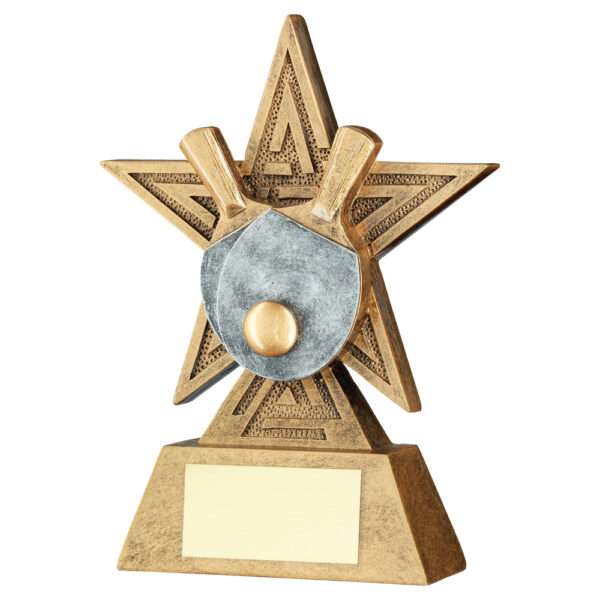 BRZ/PEW/GOLD TABLE TENNIS STAR LINE SERIES WITH PLATE - 4in