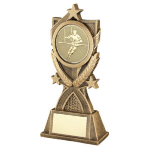 BRZ/GOLD '3 STAR WREATH' SERIES WITH RUGBY INSERT AND PLATE - 7.25in