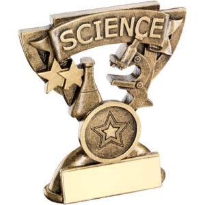 BRZ/GOLD SCIENCE MINI CUP WITH PLATE (1in CENTRE) - 3.75in