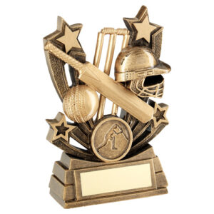 BRZ/GOLD SHOOTING STAR SERIES CRICKET WITH PLATE (1in CENTRE) - 6in