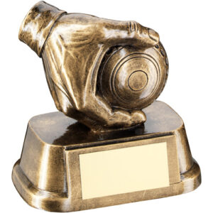BRZ/GOLD LAWN BOWL IN HAND WITH PLATE - 5in