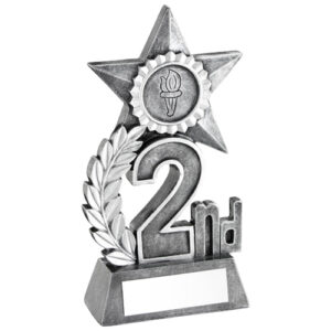 LEAF AND STAR AWARD WITH PLATE (1in CENTRE) SILVER 2ND - 5.5in