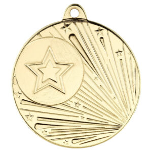 SHOOTING STAR MEDAL (1in CENTRE) GOLD - 2in