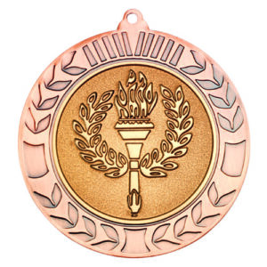 WREATH MEDAL (2in CENTRE) BRONZE - 2.75in