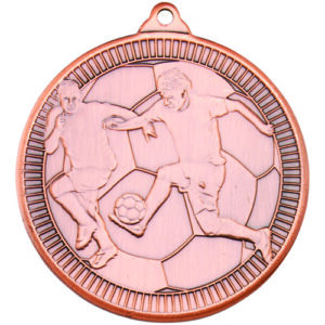 FOOTBALL 'MULTI LINE' MEDAL BRONZE - 2in